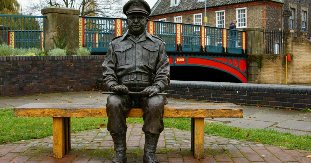 East Anglia in film - Dad's Army statue, Thetford