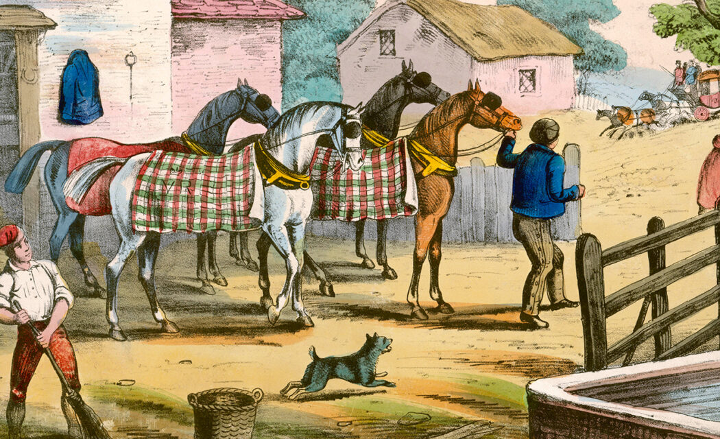 Fresh horses for a stagecoach