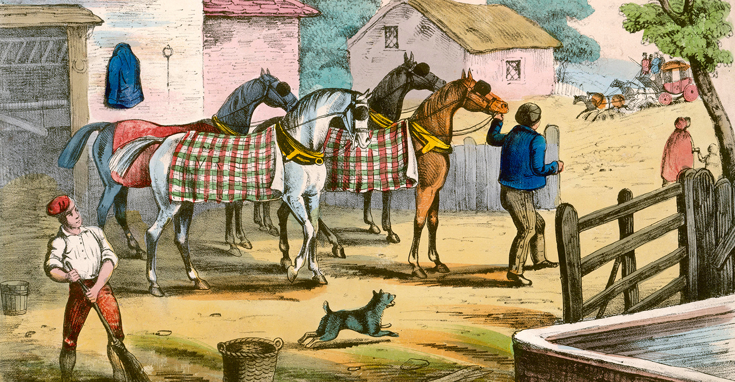 Fresh horses for a stagecoach