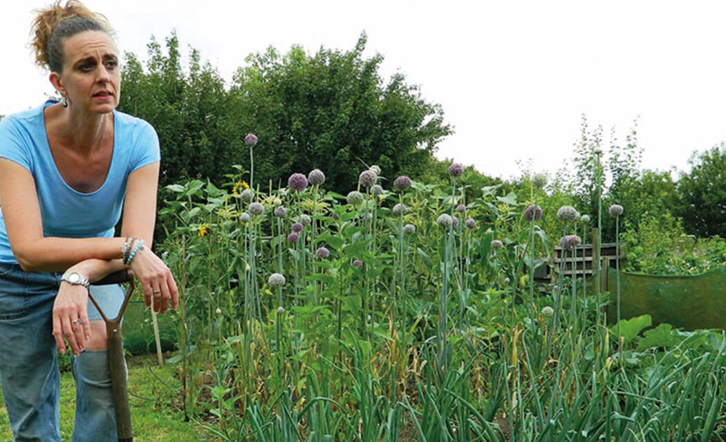 Jane Crick working on her allotment